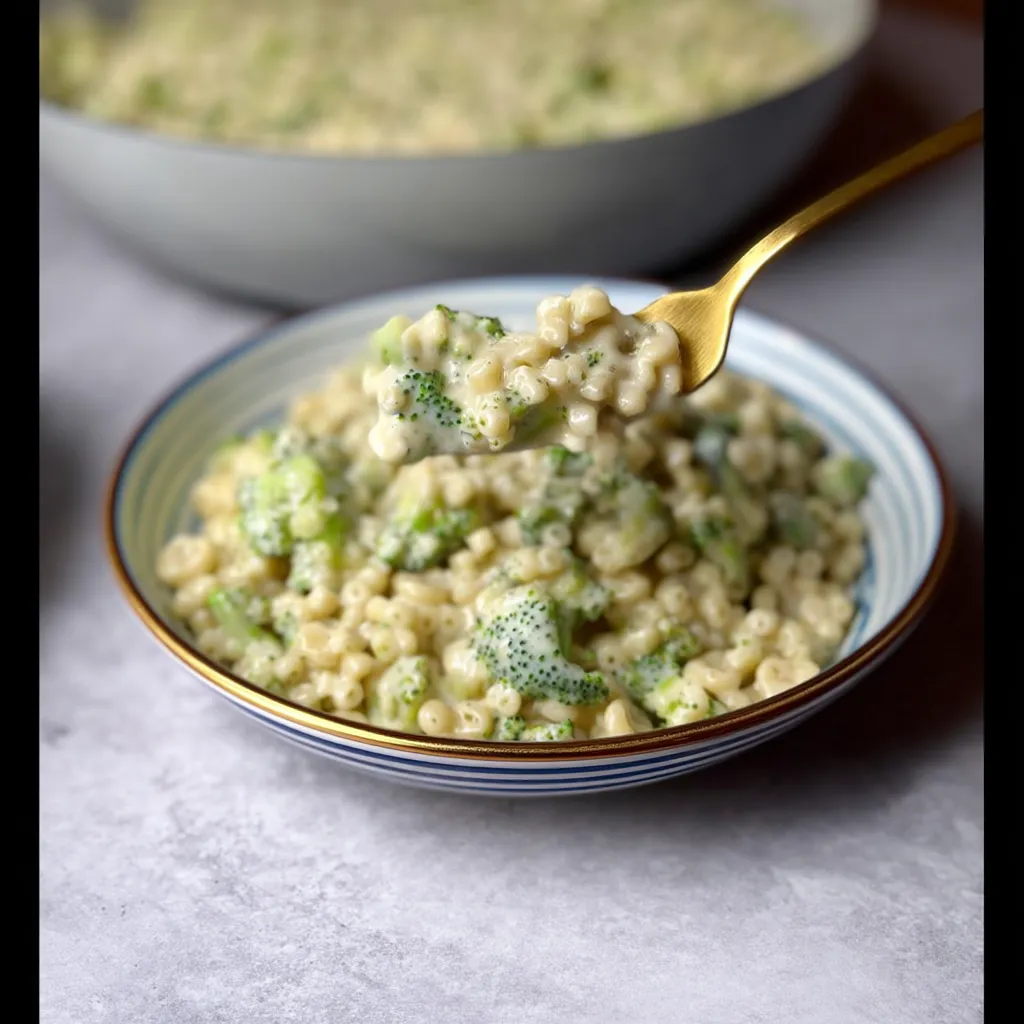 A bowl of pasta with broccoli and cheese.